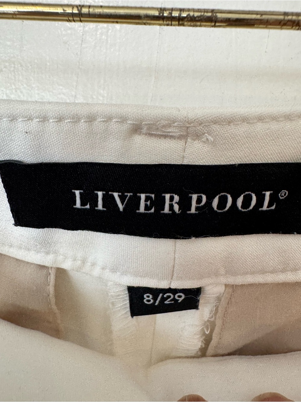 Liverpool White Crop Trouser Pants Size 8 Mid Rise Stretch Ankle Career - Picture 4 of 6